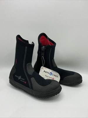 Aqua Lung Dive Shoes Black Red Super Zip Ergo 6.5mm Water Sock Size 5 (23)
