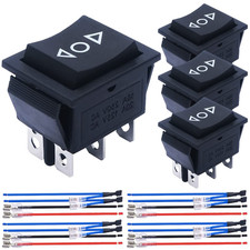 4Pcs Momentary Motor Polarity Reverse Rocker Switch DC 20A 12V DPDT 6 Pin 3 Posi