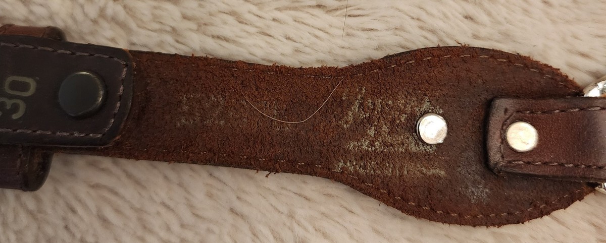 Tony Lama Brown Genuine Leather Reptile Skin Belt Silver Heart Concho End Tip Vintage Tony Lama Silver Heart Brown Leather belt – Holy Thrift main image 2