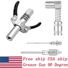 Grease Gun 90 Degree Accessory Kit Steel Coupler Adapter Needle Tips Dispenser