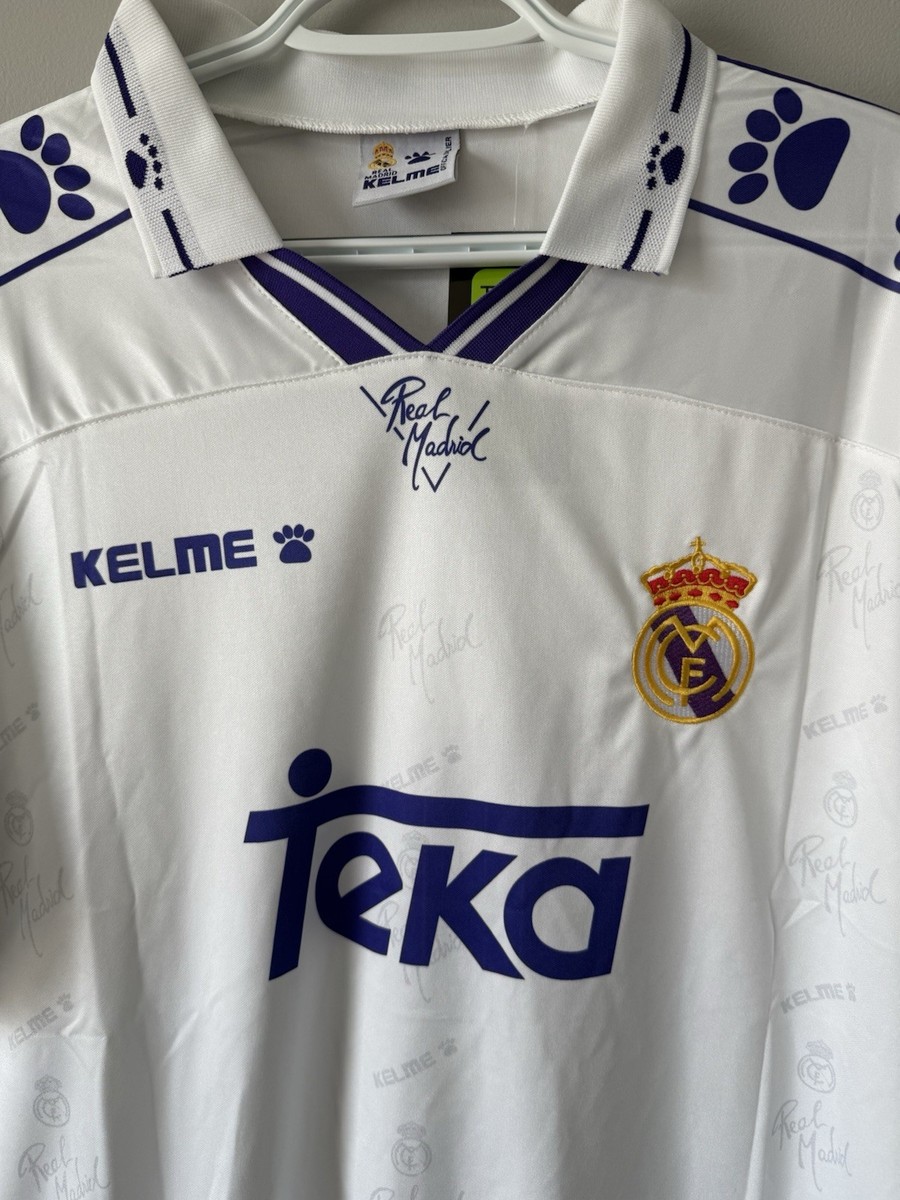 SHIRT REAL MADRID Kelme N.7 Raul Maglia Football vintage Trikot Maillot Camiseta EUR 175,00 - ES