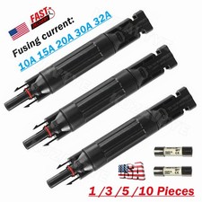 10A 15A 20A 30A 32A in-line Fuse Holder with Fuses PV Connectors 1/3/5/10 Pieces