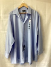 Shaquille O'Neal Men's Dress Shirt XLG Big Fit Cooling Stretch Blue