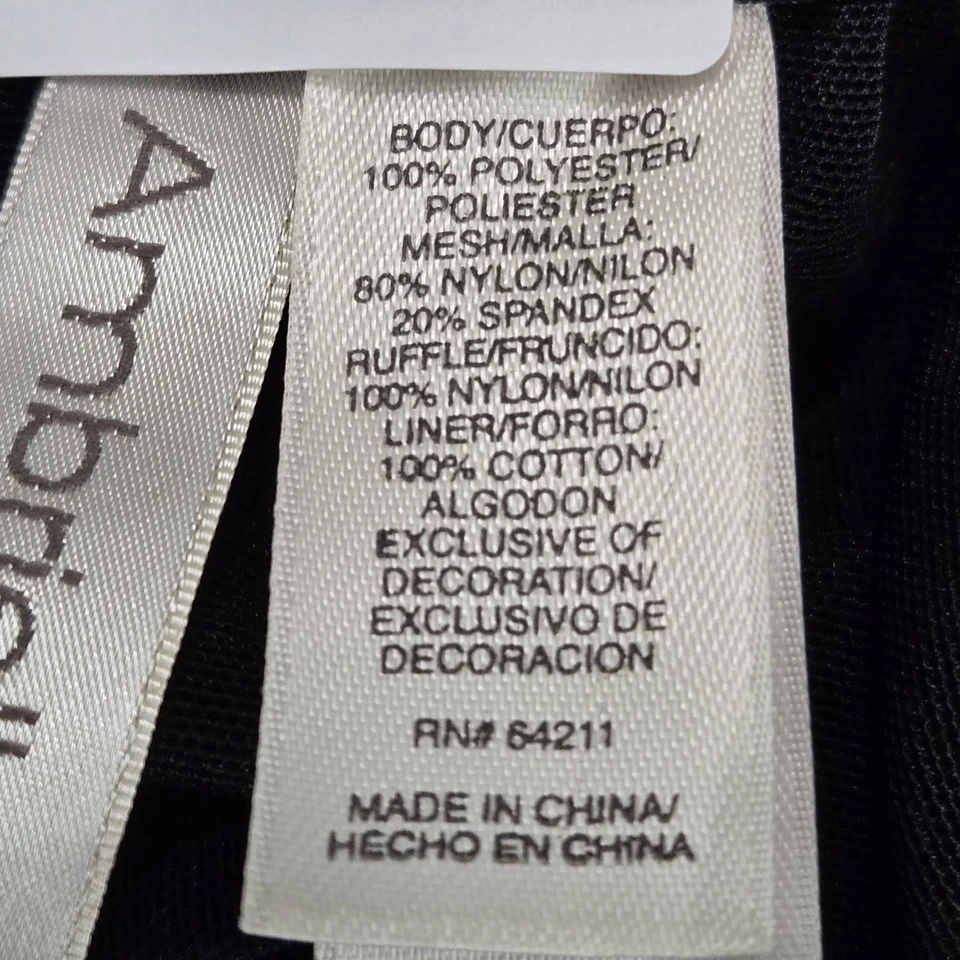 Ambrielle Mujeres Prendas para dormir PEQUEÑAS Negro Nylon Poliéster Lunares Body a Presión Foto 4 de 4