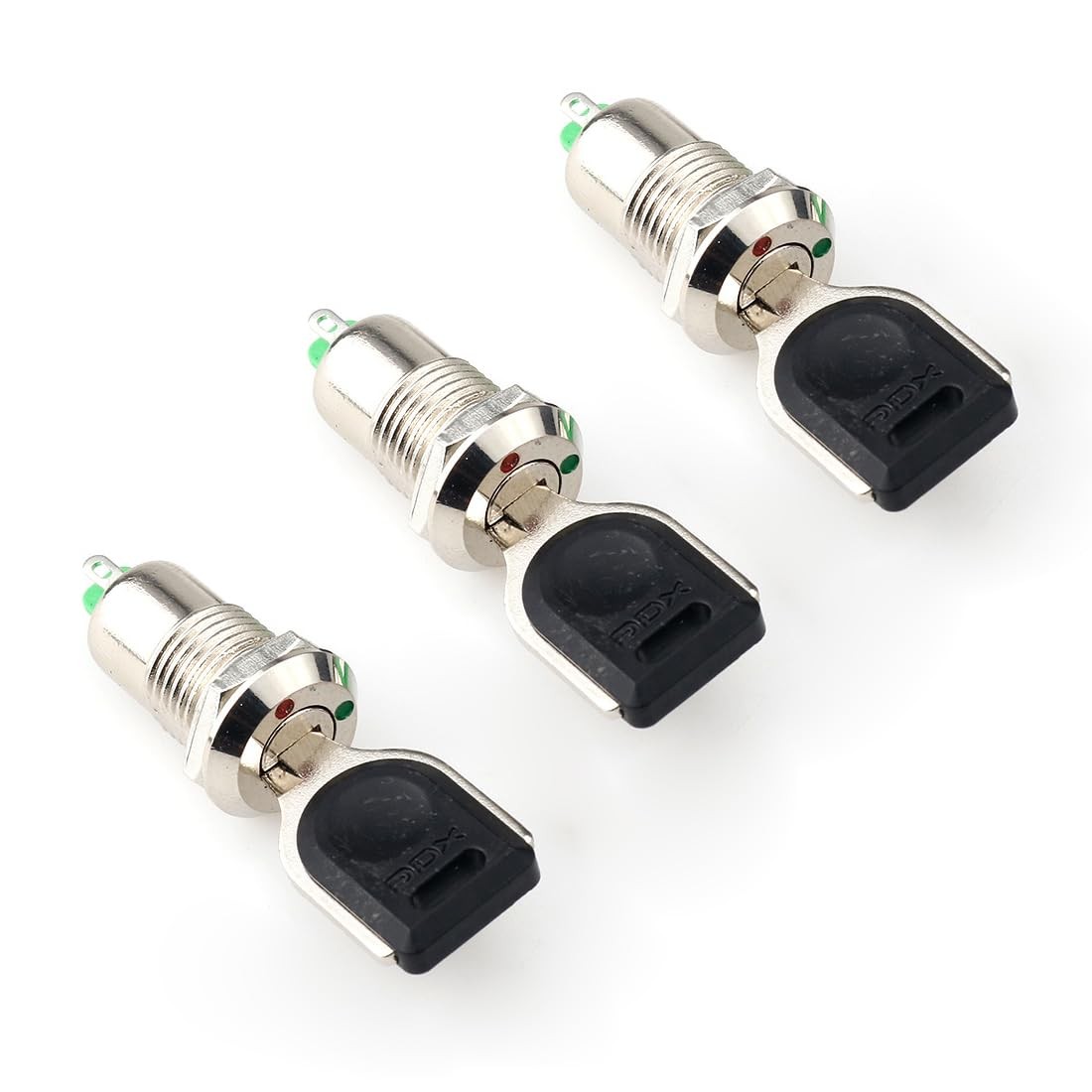 3 Pack Mini Key Switch On-Off SPST 2-Pin Rotary Keylock 12mm for Motor &Security