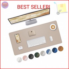 Leather Desk Pad Protector, Mouse Pad, Office Desk Mat, Non-Slip PU Leather Desk