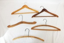 Vtg Advertising Wood Hanger Set of 5 Hawaii Palace Hotel Boston Miami Statler
