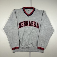 Vintage Nebraska Huskers Sweatshirt Size XL 90s y2k College University Gray Red