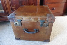 Fabulous Antique H J Cave & Sons Leather Travelling  Trunk