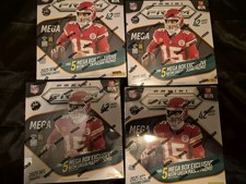 Panini Prizm 2025 NFL Football Mega Box, New, Factory Sealed Lot Of 4