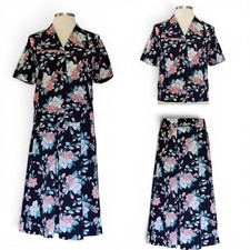 Vintage Laura Jayne Size 12 Floral Button Blouse Maxi Skirt 2 Piece Set