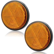 Reflektoren PKW Anhänger, Katzenauge, rund, selbstklebend, gelb, orange, 2 Stück
