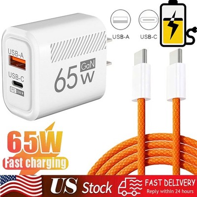 65W Super Fast Charging USB Type C Wall Charger For Samsung iPhone Android Phone