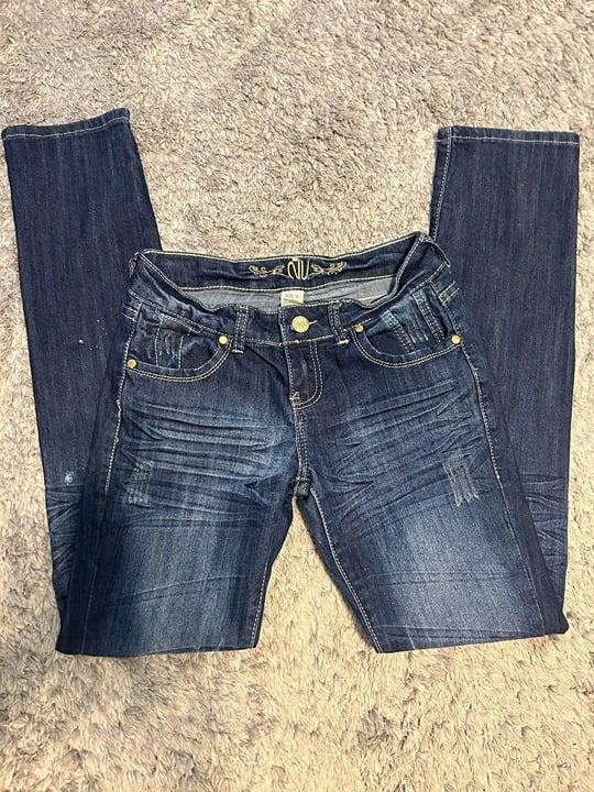 NV Jeans Women's Size 3 Dark Wash Skinny Jeans Low Rise Stretch Denim Pants SZ 3