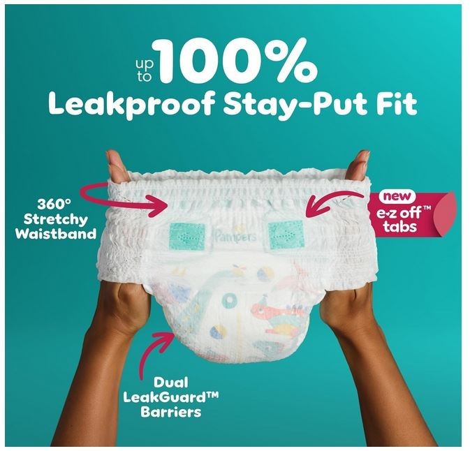 Pampers Diapers - Cruisers 360 - Size 5, 56 Count, Babyproof up to 100% Leakproo