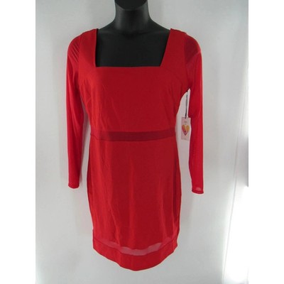 Plus Size Women's Red Mesh Sheer Sexy Romantic Date Night Dress Y2K 90's 2X New