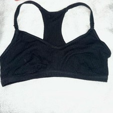 Auden Target Brand Black Ribbed Cotton Wireless Racerback Nursing Bra Size L