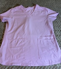 Med Couture Medium Purple Scrub Top Pockets Soft V Neck