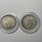 1923 Lot X2  Silver PEACE DOLLAR United States Coin LIBERTY & EAGLE