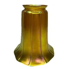 Antique Vtg Steuben Aurene Gold Iridescent Art Glass Shade Marked