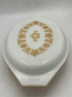 Vintage Pyrex Butterfly Gold Divided Casserole Baking Dish 1 Quart with Lid
