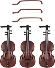3 Stück Mini-Geige, Miniatur-Geige, Holz-Mus...