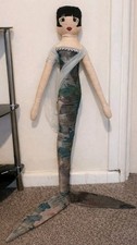 Vintage Handmade Mermaid Doll 80cm | Fabric Art Doll Unique One-Off