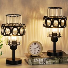 Set of 2 Crystal Bedside Nightstand Lamp End Table Lamp Desk Lamp Bedroom Office
