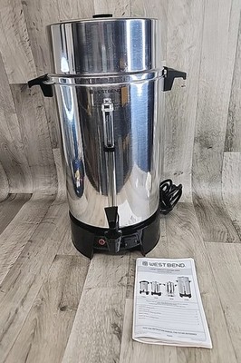 West Bend 100 Cup Aluminum Classic Urn Coffee Maker Perculator 33600 1500W 120V