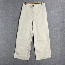 Gap Three Quarter Length Women's Trousers Size 12 Waist 32 Beige Cotton Blend