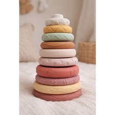 Silicone Baby Stacking Rings Toy Neutral Montessori Teether BPA Free Toddler