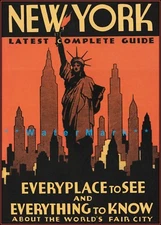 New York City 1939 Guide Vintage Poster Print Retro Style Travel Art Wall Decor