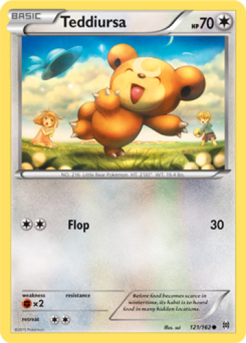 1x Teddiursa 121/162  XY BREAKthrough Pokemon TCG Card NM