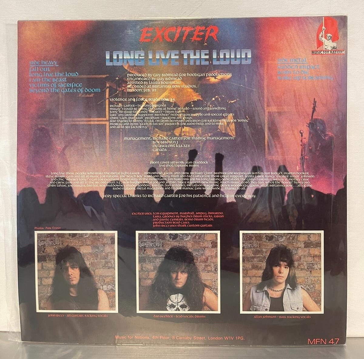 Original 1st UK 1985 EXCITER Long Live The Loud LP VINYL Thrash