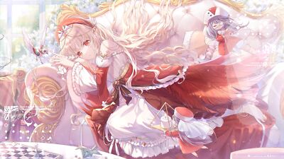 Anime Girls Dress Long Hair Lying Down Lying On  Gaming Mat Desk 3518