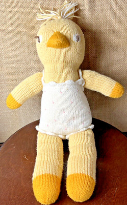Blabla Lucille Duck Chick Hand Knit Peru Plush Doll Stuffed Animal 14  Anthro