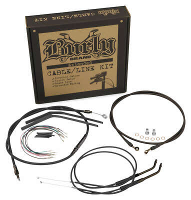 Burly Brand - B30-1193 - Black Vinyl Handlebar Extended Control Cable Kit
