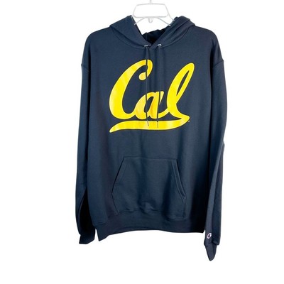 Champion Cal Golden Bears Hoodie Mens M Blue Pullover Fleece Sweatshirt NCAA NEW