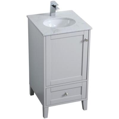 Elegant Decor Sommerville 18'' Single Quartz Top Bathroom Vanity in Gray