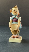 Goebel Hummel Little Helper Girl Figurine 73 Germany Holding Basket Pigtail Hair