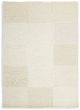 Checkerboard Natural Wool Cut Pile Rug - 170x120cm | Modern Patterned Living Car