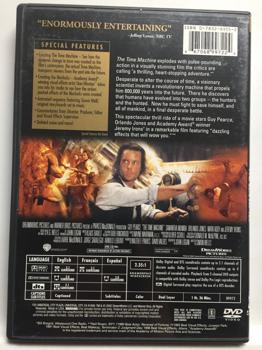 The Time Machine (DVD,2002,Widescreen) Guy Pearce,Jeremy Irons,Not