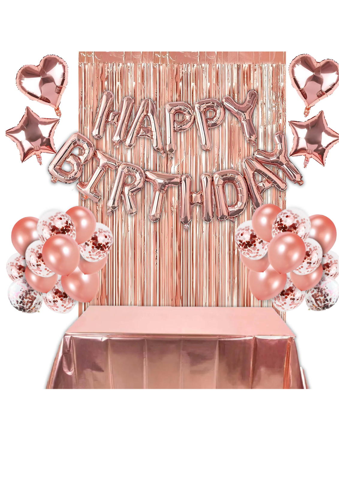 Mädchen Rosa Geburtstagsdeko Set mit Happy Birthday Luftballons,Party Deko Set