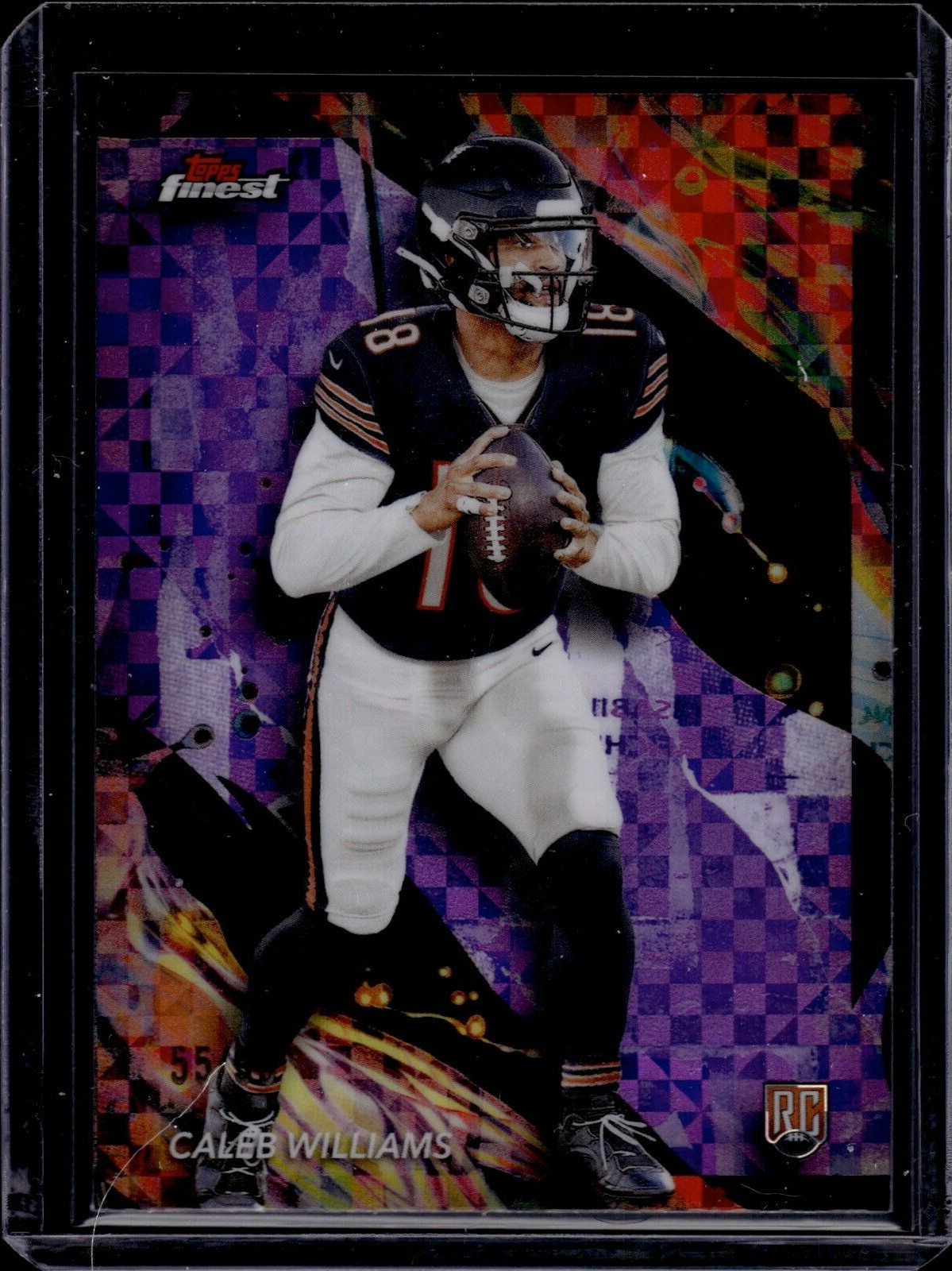2024 Finest Purple Checkerboard Refractors #161 Caleb Williams 55/99