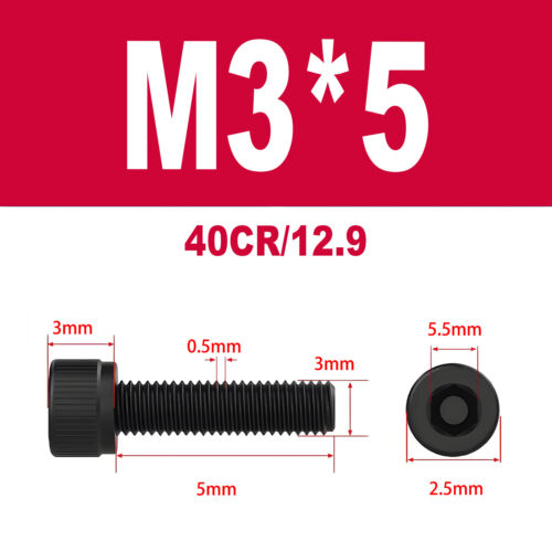 DIN912 12.9 legierter Stahl Zylinderschrauben Innensechskant M1.4-M3 - Bild 84 von 115