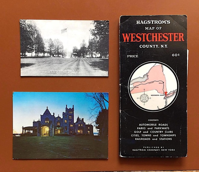 Vintage Hagstrom Map, Postcards for Westchester County, New York 1967