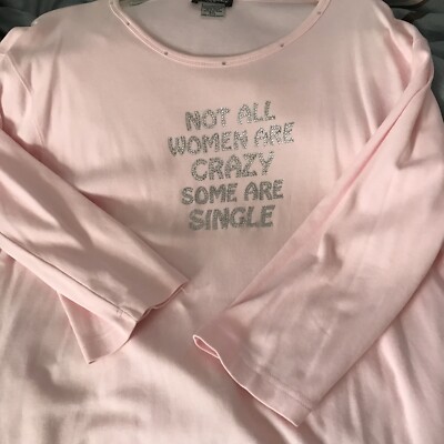 Get Lucky 2XL knitted pink long sleeves Ladies Top Clean Rare Funny Happy Wore 1