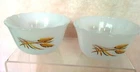 2 Vintage Fire King Milk Glass Wheat Pattern Ramekins PRICE REDUCED
