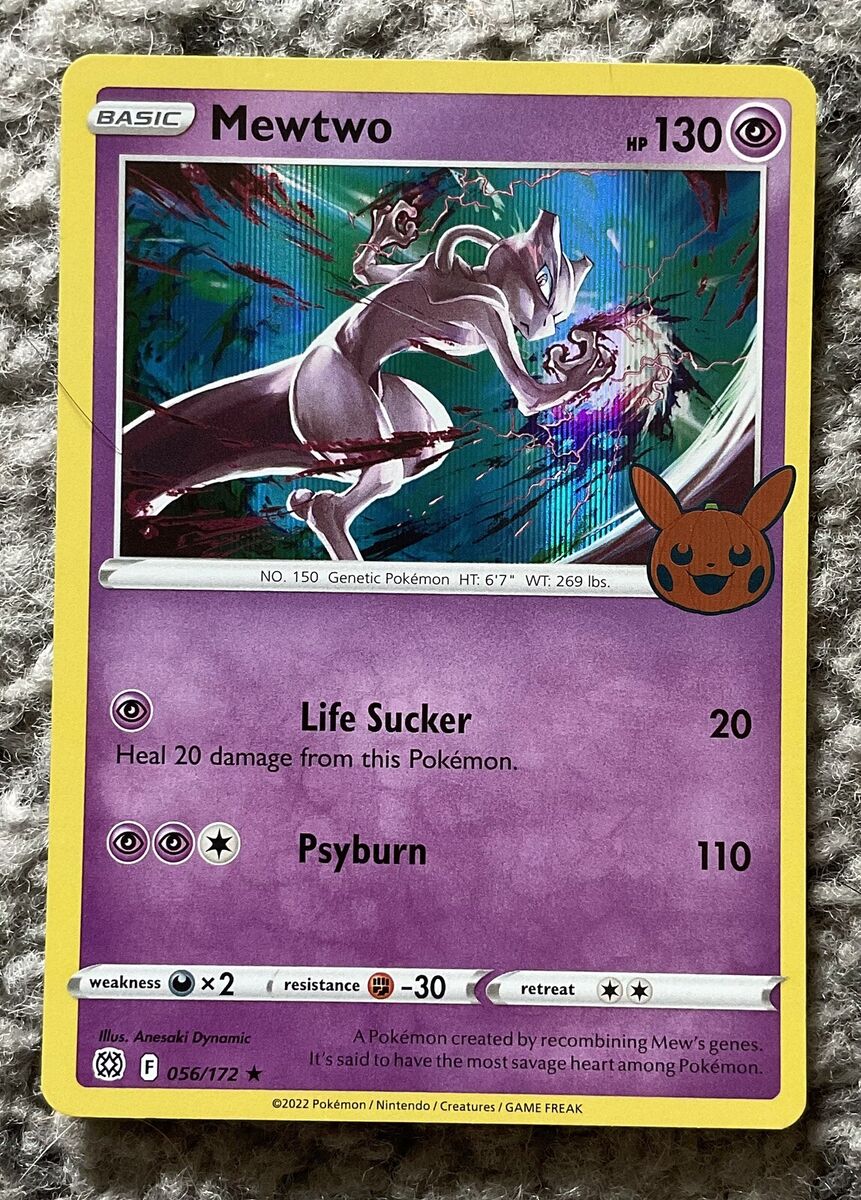 Mavin  Pokemon TCG Mewtwo 56/172 Holo Rare Card Halloween Trick Or Trade  MINT