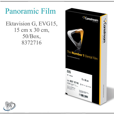 Panoramic Film Ektavision G, EVG15, 15 cm x 30 cm, 50/Bx, #8372716, Carestream